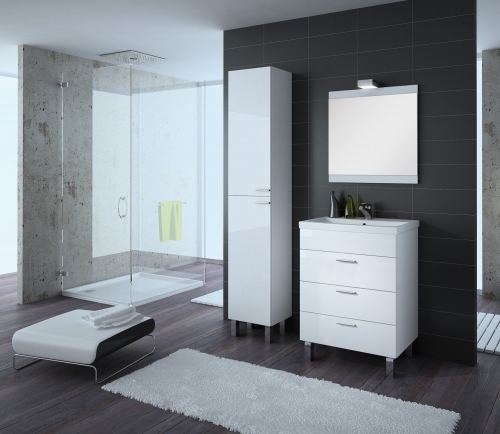ATILE  SZAFKA  MDF LAKIER szuflady + UMYWALKA CERAMICZNA 60 cm