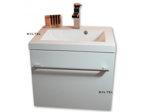 Szafka MDF-C-50 biała połysk + umywalka UMMC-500x390