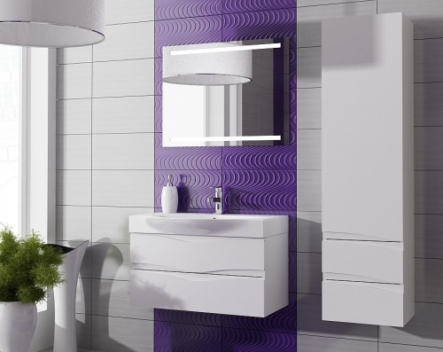 WAVE SZAFKA BIAŁA 80 cm VA-140/80/2 + UMYWALKA