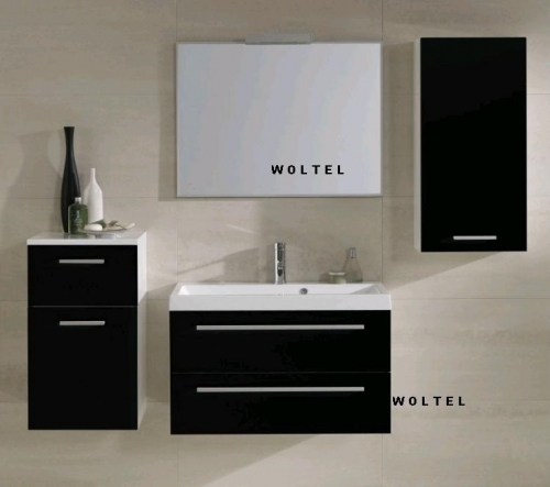 KWADRO BLACK SZAFKA + UMYWALKA 80 cm ceramiczna MILOS 164674