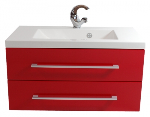Szafka MDF-C120/2 czerwona + umywalka UMMC-1200x390