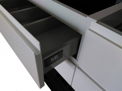 ATU Szafka MDF-120/4 cichy domyk MB  LAKIER RAL , uchwyt frezowany + umywalka podwójna 120 cm