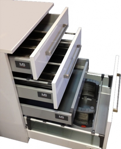 ATU Szafka MDF-C-100/2 cichy domyk BIAŁA LAKIER  + umywalka UMMC-1000x390