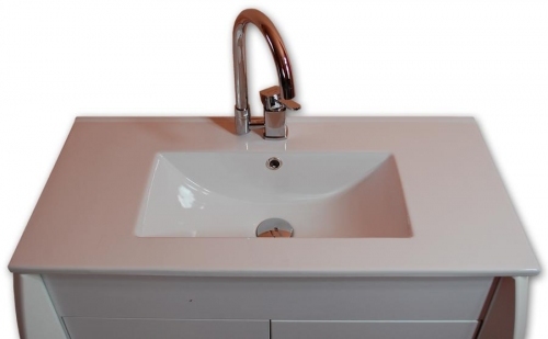 DILUSSO KLASYKA szafka biała LAKIER + UMYWALKA 80 cm