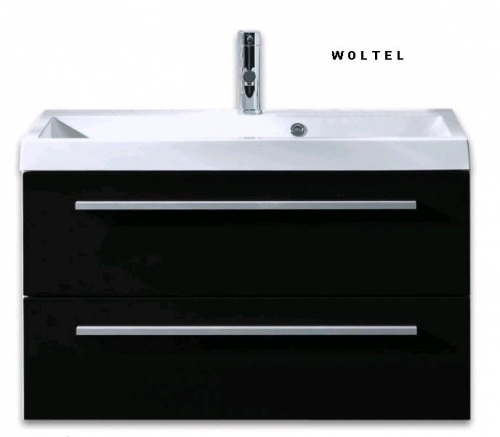 KWADRO BLACK SZAFKA + UMYWALKA 80 cm ceramiczna MILOS 164674