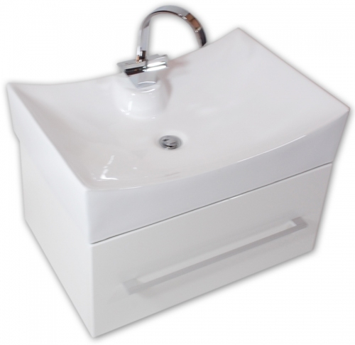 PAGODA szafka FM-67 biała połysk + umywalka ceramiczna 67 cm