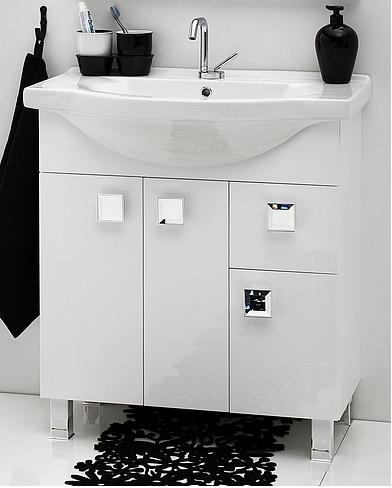 Rio szafka biała 140/7-30 + umywalka ceramiczna 75 cm