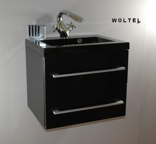 Szafka MDF-C-60/2-9017 czarna + umywalka UMMC-600x390 czarna
