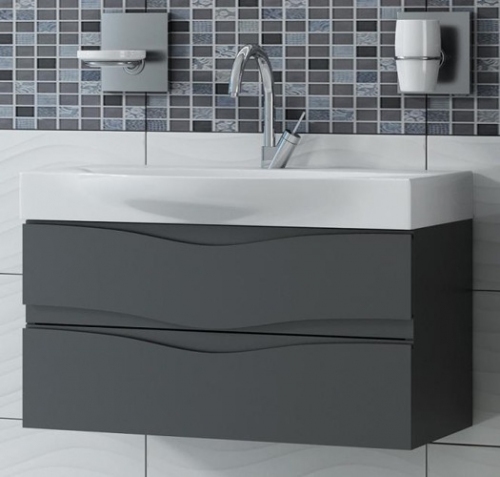 WAVE szafka GRAFIT 80 cm VA-140/80/2  + UMYWALKA