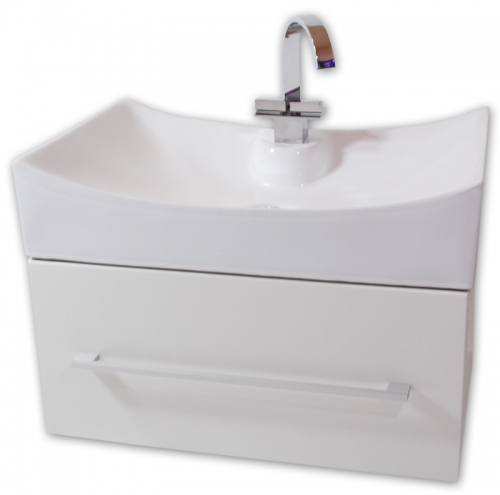 PAGODA szafka FM-67 czarna połysk + umywalka ceramiczna 67 cm