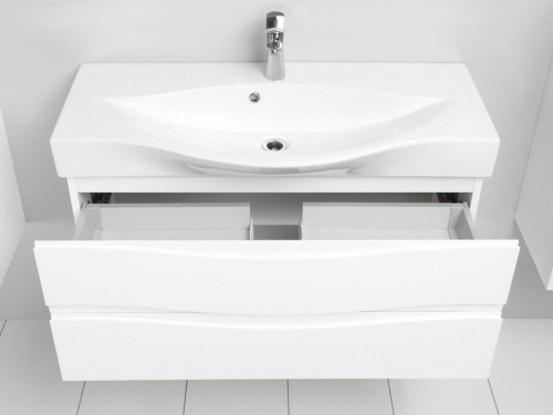 WAVE SZAFKA BIAŁA 100 cm VA-140/100/2-WS  + umywalka