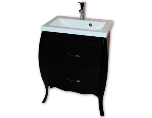 DILUSSO GLAMOUR SZAFKA CZARNA 2 szufl.  + UMYWALKA 60 cm