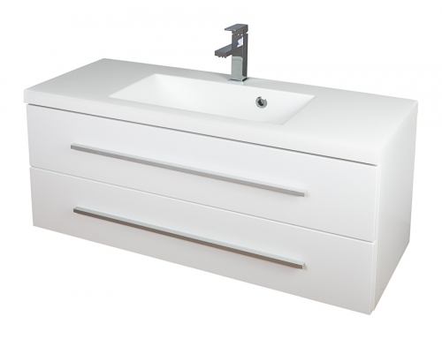 Szafka MDF-C-100/2 BIAŁA LAKIER  uchwyt listwowy + umywalka 100 UMMC-1000