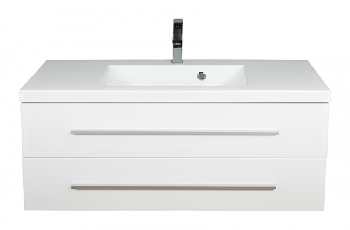 Szafka MDF-C-100/2 BIAŁA LAKIER  uchwyt listwowy + umywalka 100 UMMC-1000