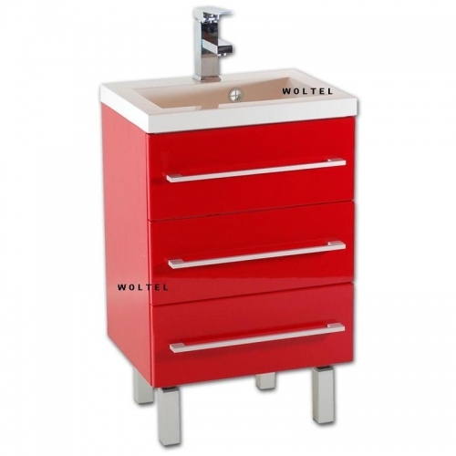 Szafka MDF-C-50/3 trzy szuflady na nóżkach + umywalka UMMC-500x390