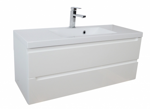 EMU Szafka MDF-C-80/2 BIAŁA LAKIER  uchwyt frezowany + umywalka UMMC-800x390