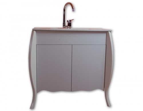 DILUSSO KLASYKA szafka biała LAKIER + UMYWALKA 80 cm