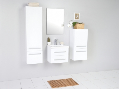 VARIETE SZAFKA BIAŁA LAKIER FM-C-442/5/2 dwie szuflady + UMYWALKA 50 cm