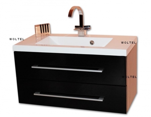 Szafka MDF-C-80/2MB czarna  + umywalka 80 UMMC-800