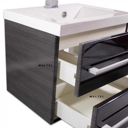 Szafka MDF-C-60/2-110 grafit/fino + umywalka UMMC-600x390 biała