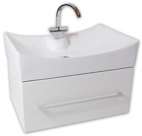 PAGODA szafka FM-67 biała połysk + umywalka ceramiczna 67 cm