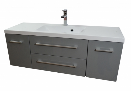 MDF szafka SZARA LAKIER MDF-C-140 + umywalka 140 cm