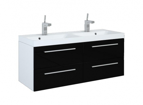 KWADRO BLACK szafka  120 + umywalka 120 DUO PODWÓJNA 163025