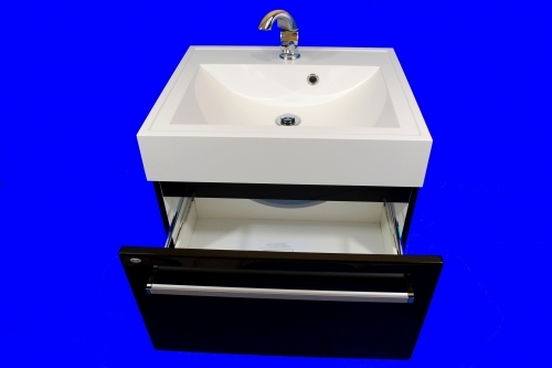 VARIETE szafka FM-442/7GT-9017 czarna połysk + umywalka 70