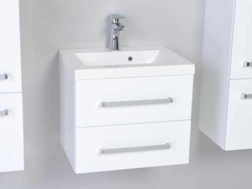 VARIETE SZAFKA BIAŁA LAKIER FM-C-442/5/2 dwie szuflady + UMYWALKA 50 cm