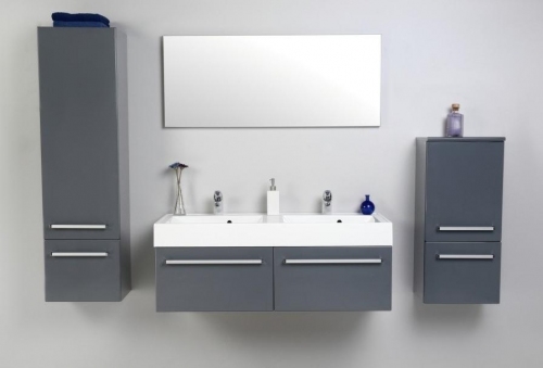 SPEKTRA SZAFKA SZARA GRAFIT + UMYWALKA PODWÓJNA 120 cm