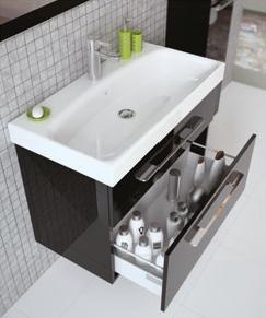 BARCELONA szafka BLACK + umywalka 60 cm  164348