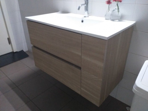 PAOLA Szafka MDF-C-100/2 dąb jasny  + umywalka 100 cm