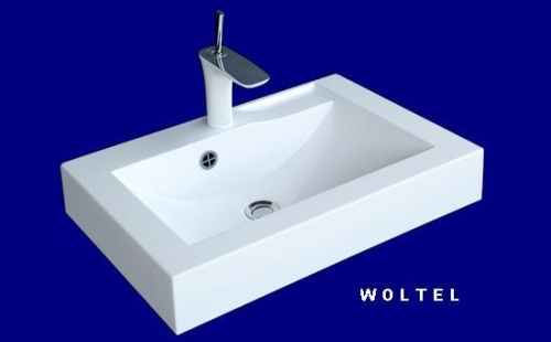 Umywalka UN-60x40 (60x40 cm) CZARNA LANY MARMUR