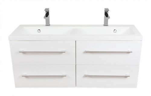 MDF szafka biała MDF-C-120  + umywalka 120 cm podwójna FALA