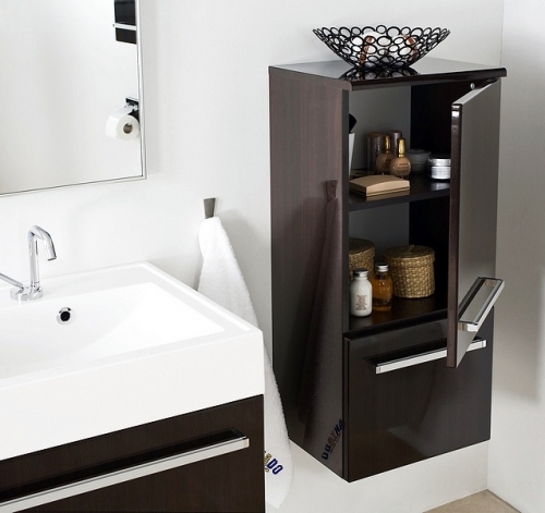 MDF SZAFKA MDF-80 WENGE POŁYSK + UMYWALKA UNA-800 (80x50cm)