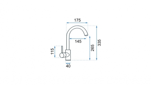 DILUSSO Bateria umywalkowa KR-2067 CZARNA MAT