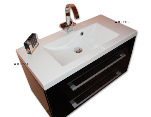 Szafka MDF-C-80/2MB czarna  + umywalka 80 UMMC-800