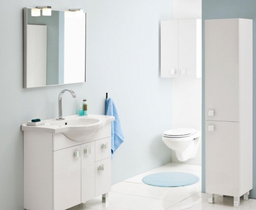 Rio szafka biała 140/7-30 + umywalka ceramiczna 75 cm