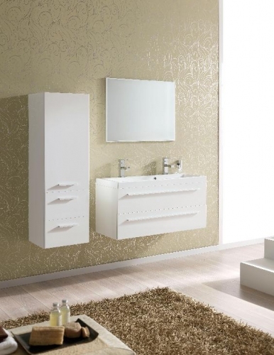 KWADRO WHITE SZAFKA 100 + UMYWALKA KWADRO 100 DUO