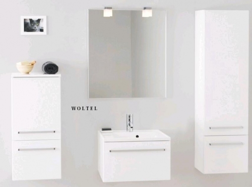 Szafka MDF-C-50 biała połysk + umywalka UMMC-500x390