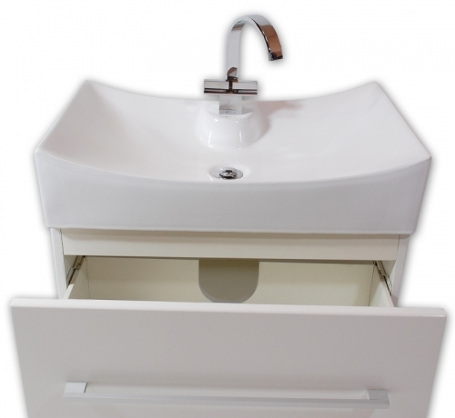 PAGODA szafka FM-67 biała połysk + umywalka ceramiczna 67 cm