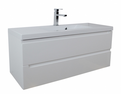 EMU Szafka MDF-C-80/2 BIAŁA LAKIER  uchwyt frezowany + umywalka UMMC-800x390