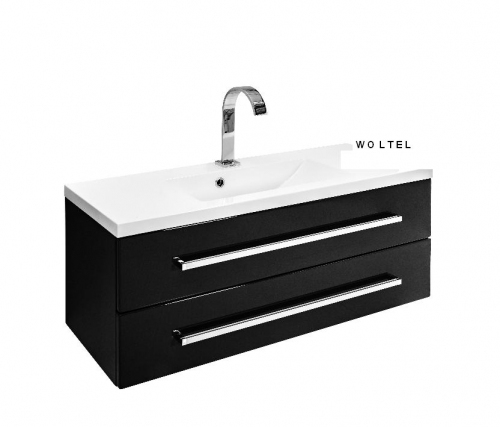SZAFKA MDF CZARNA FM-C-442/10/2 cichy domyk MB + umywalka 100 cm