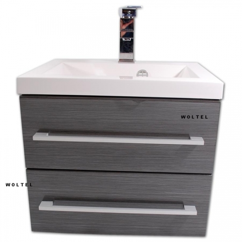 Szafka MDF-C-60/2-110 grafit/fino + umywalka UMMC-600x390 biała