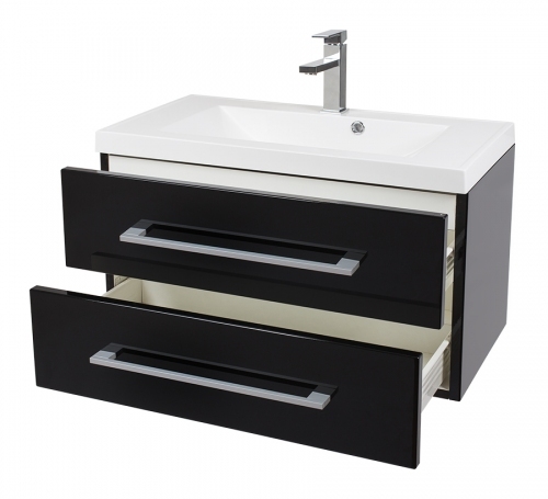 MDF SZAFKA MDF-U-70/2 CZARNA LAKIER + UMYWALKA UND-700 ( 70x46.5 cm)