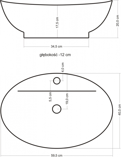Umywalka nablatowa UN-090