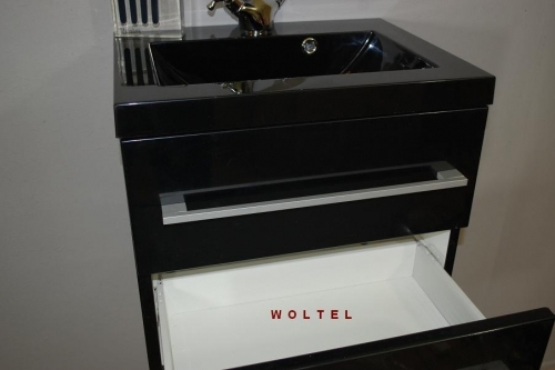 Szafka MDF-C-60/2-9017 czarna + umywalka UMMC-600x390 czarna