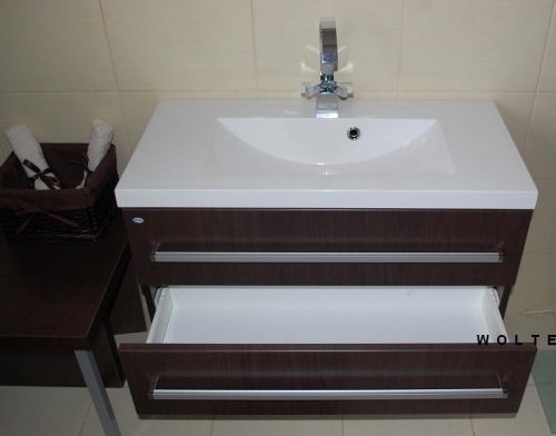 MDF SZAFKA MDF-C-100/2 WENGE POŁYSK + UMYWALKA CLEVER 100
