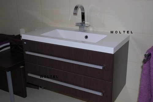 MDF SZAFKA MDF-C-100/2 WENGE POŁYSK + UMYWALKA CLEVER 100