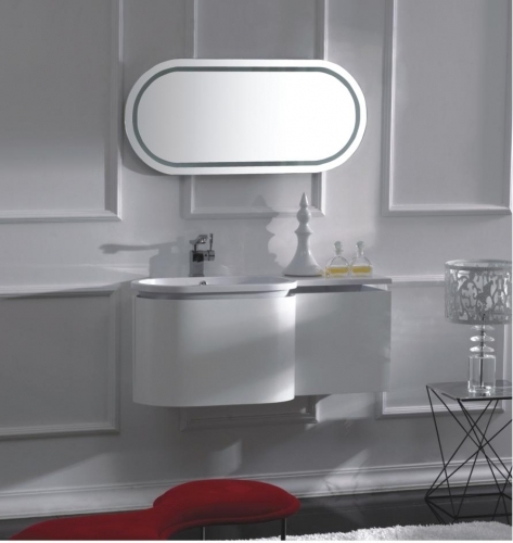 ZESTAW OXK-6613 szafka biała 110cm + lustro + umywalka